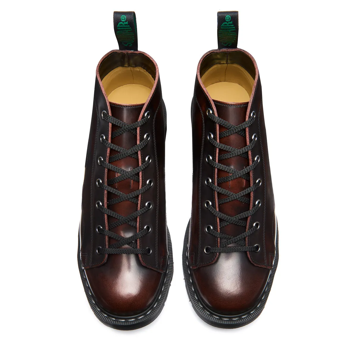 Burgundy Rub-Off 7 Eye Monkey Boot sold by Solovair product image thumbnail 3