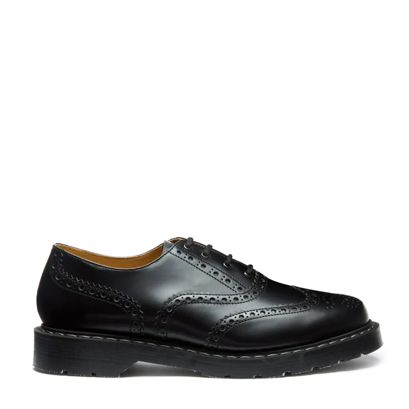 Black Hi-Shine 4 Eye English Oxford Brogue Shoe sold by Solovair