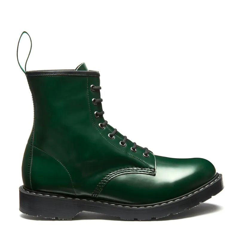 Green Vegan Hi-Shine 8 Eye Derby Boot sold by Solovair
