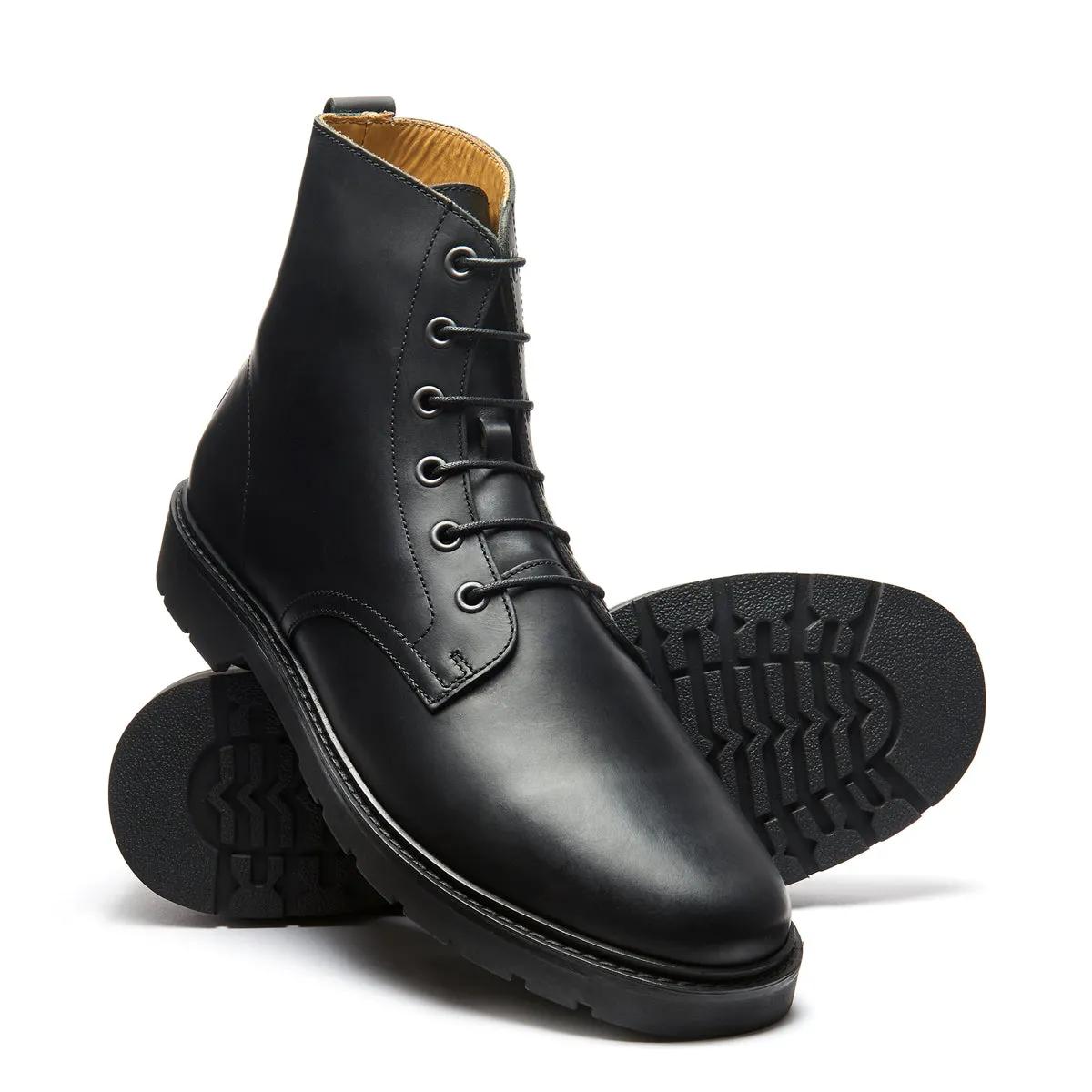 Black Greasy 6 Eye Derby Boot sold by Solovair product image thumbnail 2