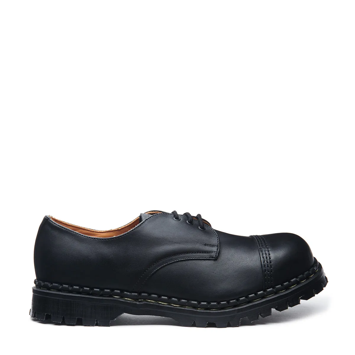 Black Greasy Steel Toe Capped Gibson Shoe sold by Solovair