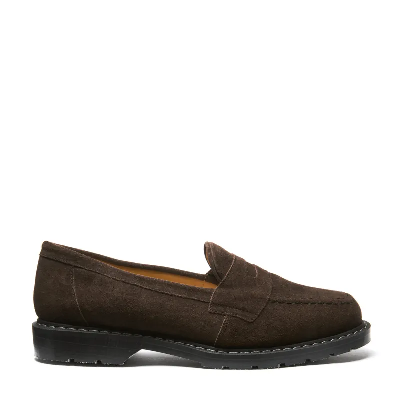 Brown Suede Penny Loafer made by Solovair