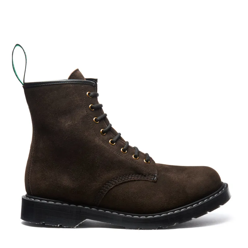 Brown Suede 8 Eye Derby Boot made by Solovair