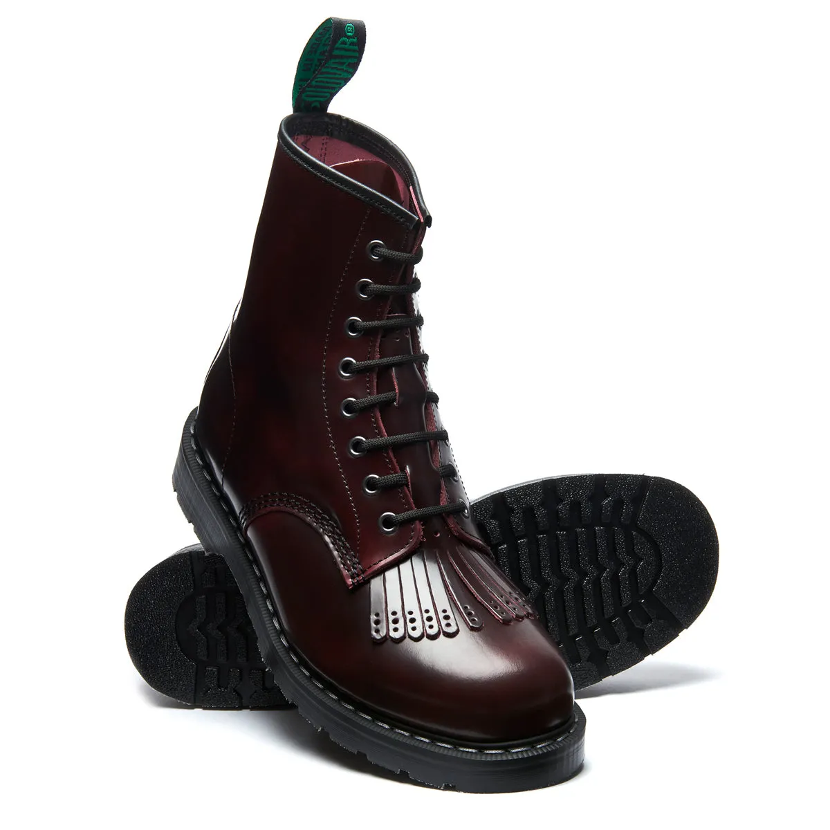 Burgundy Rub-Off 8 Eye Derby Boot & Brogue Kiltie sold by Solovair product image thumbnail 2