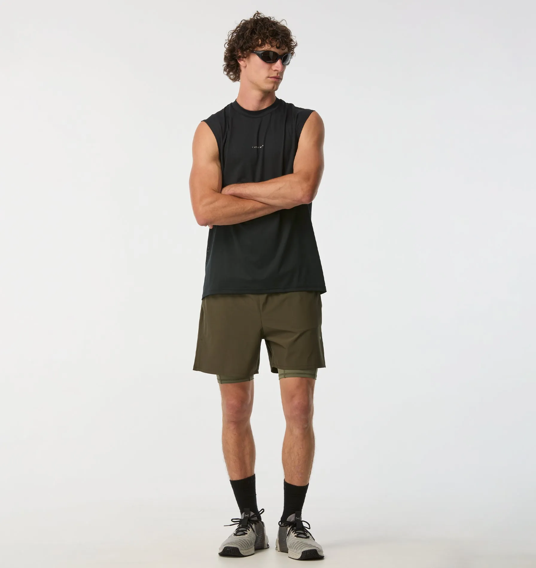 Active 5 Inch 2 In 1 Shorts - Khaki sold by I Love Ugly product image thumbnail 2