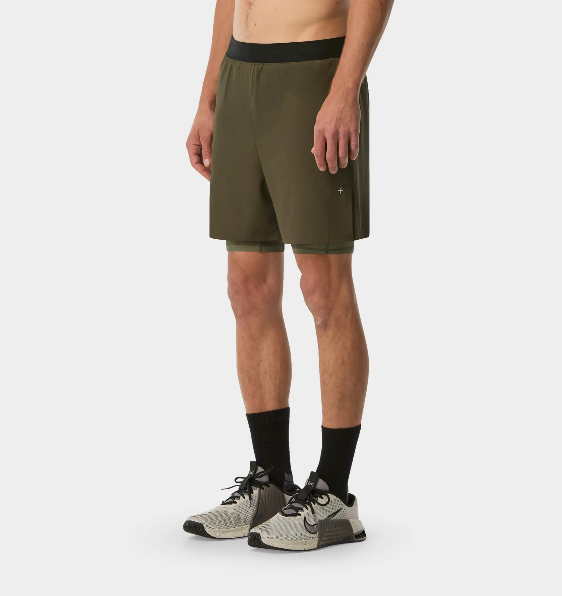 Active 5 Inch 2 In 1 Shorts - Khaki sold by I Love Ugly product image thumbnail 3