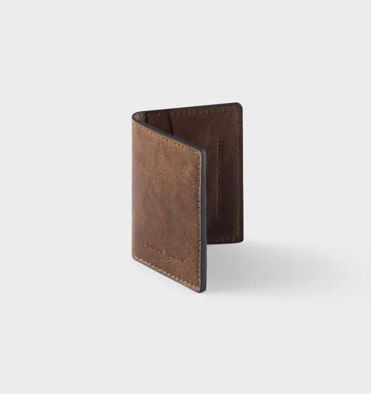 Leather Fold Card Holder - Brown sold by I Love Ugly