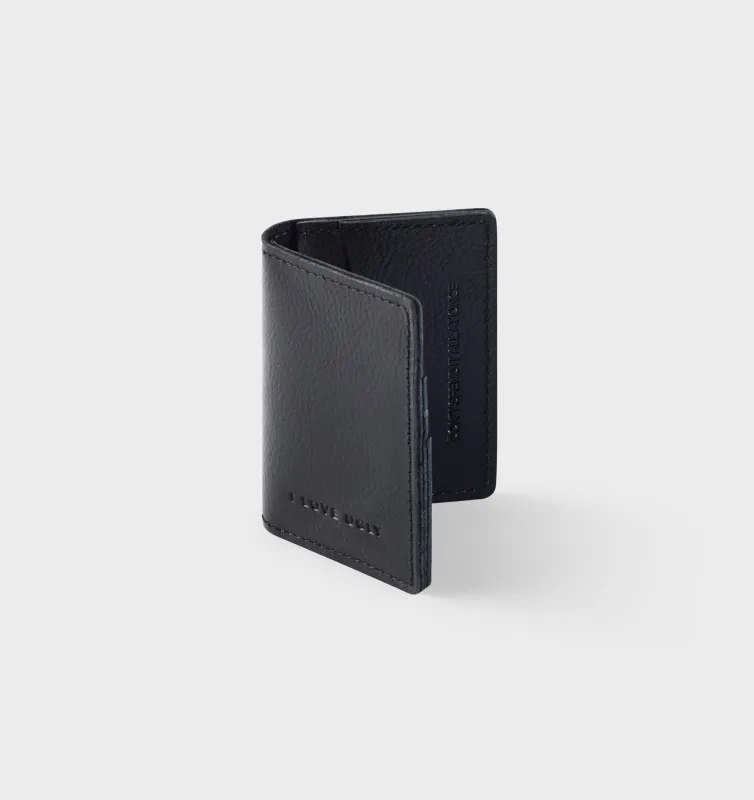 Leather Fold Card Holder - Black sold by I Love Ugly