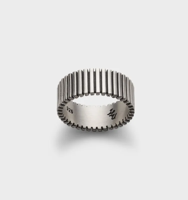 Ribbed Band Ring - Silver sold by I Love Ugly
