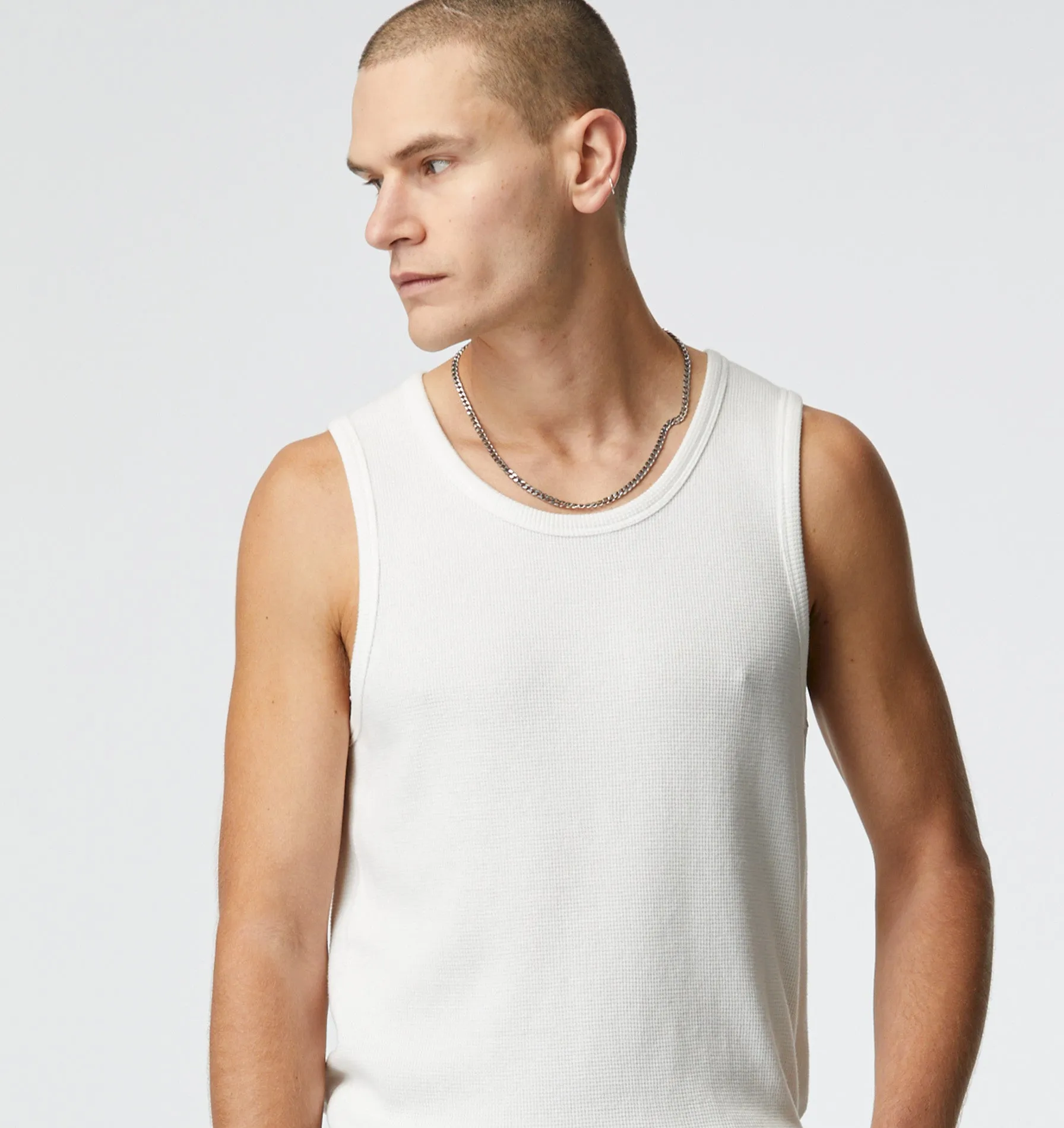Waffle Tank Top - White sold by I Love Ugly product image thumbnail 4
