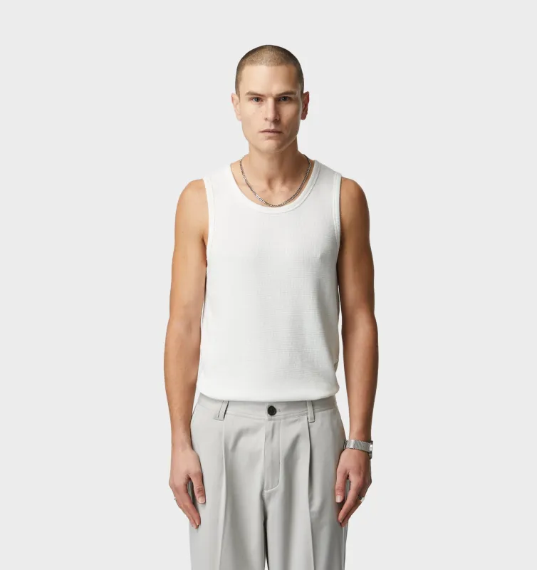 Waffle Tank Top - White sold by I Love Ugly