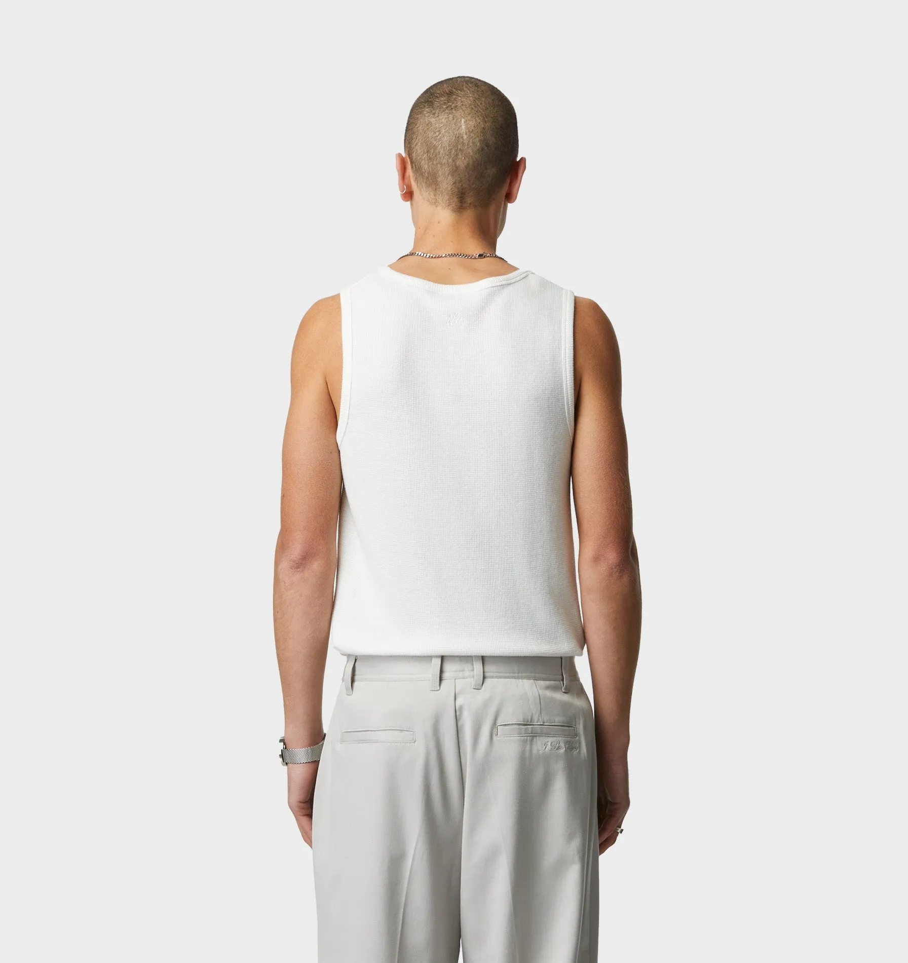 Waffle Tank Top - White sold by I Love Ugly product image thumbnail 3