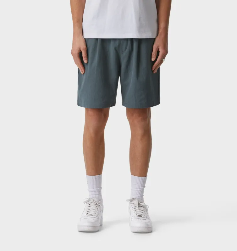 Linen Michael Pleat Short - Bottle Green sold by I Love Ugly