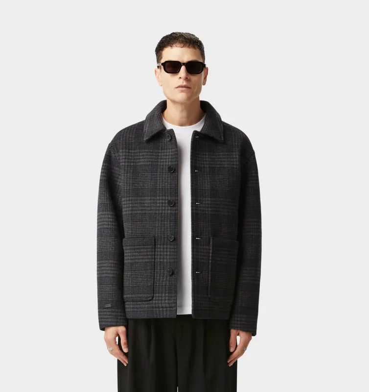 Carson Wool Jacket - Navy Check sold by I Love Ugly