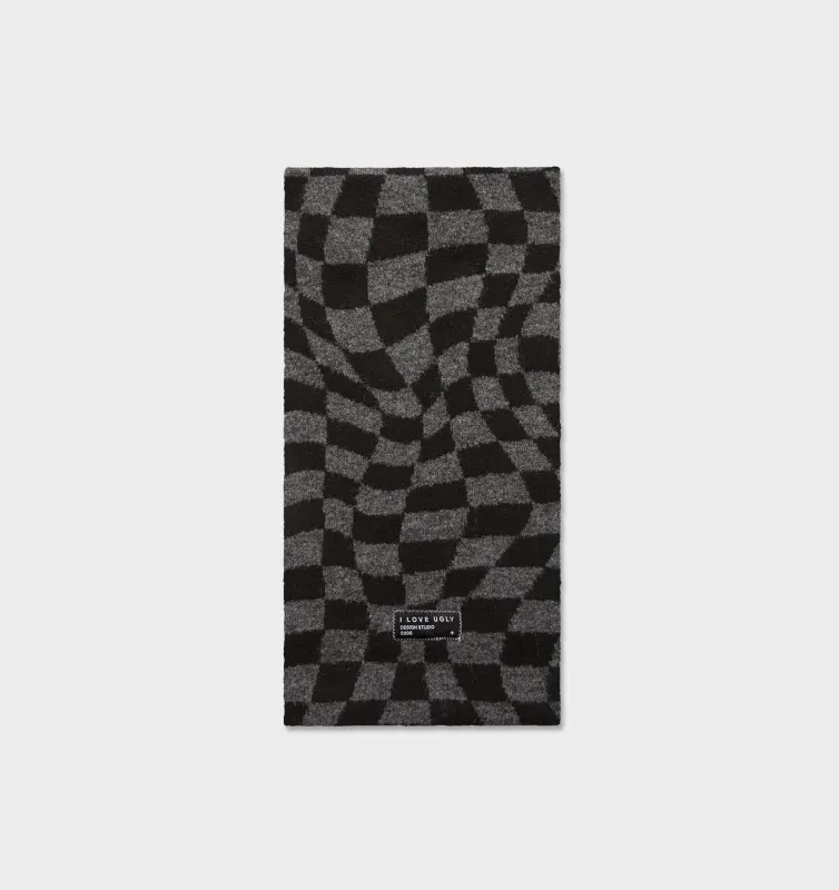 Checkerboard Logo Scarf - Charcoal/Black sold by I Love Ugly