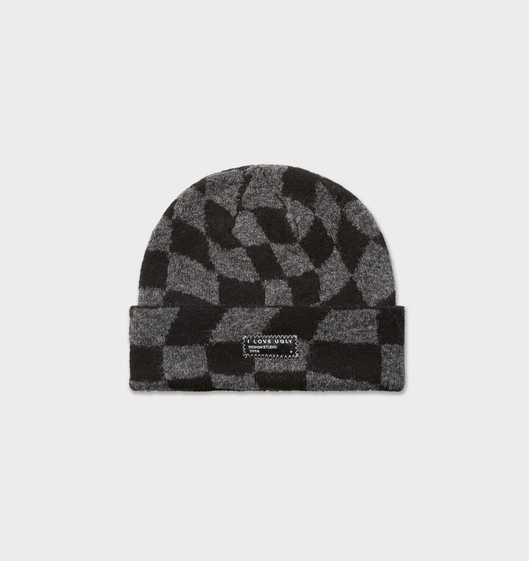 Checkerboard Wyatt Beanie - Charcoal/Black sold by I Love Ugly