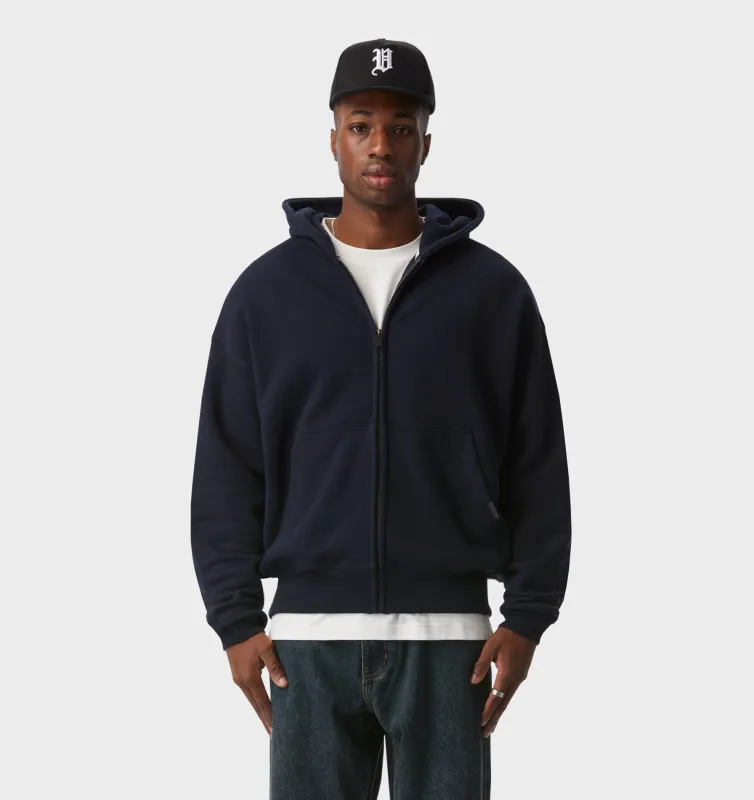 Zip Up Box Hood - Midnight Navy sold by I Love Ugly