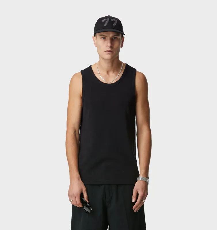 Waffle Tank Top - Black sold by I Love Ugly