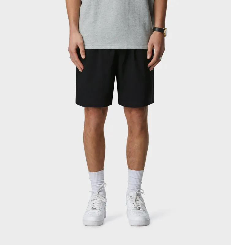Linen Michael Pleat Short - Black made by I Love Ugly