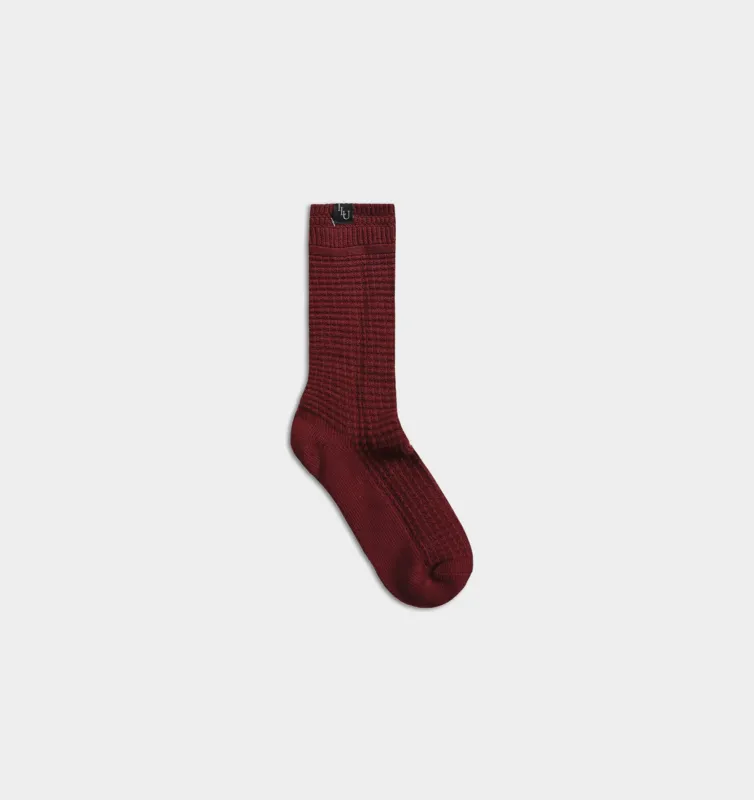 Waffle Sock - Burgundy sold by I Love Ugly