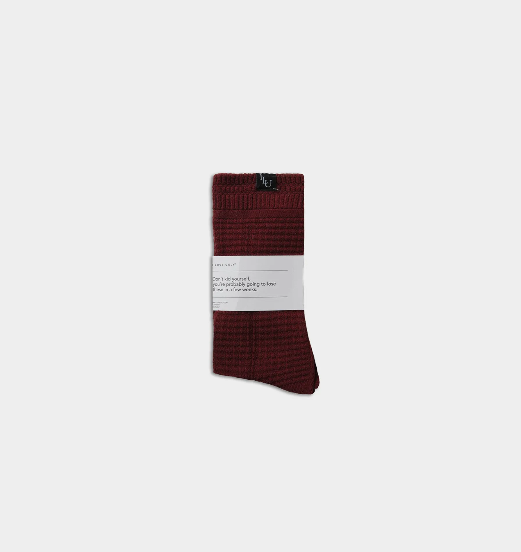 Waffle Sock - Burgundy sold by I Love Ugly product image thumbnail 2
