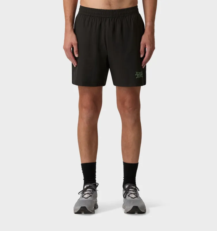 Liquified Active 5 inch Shorts- Black / Lime sold by I Love Ugly