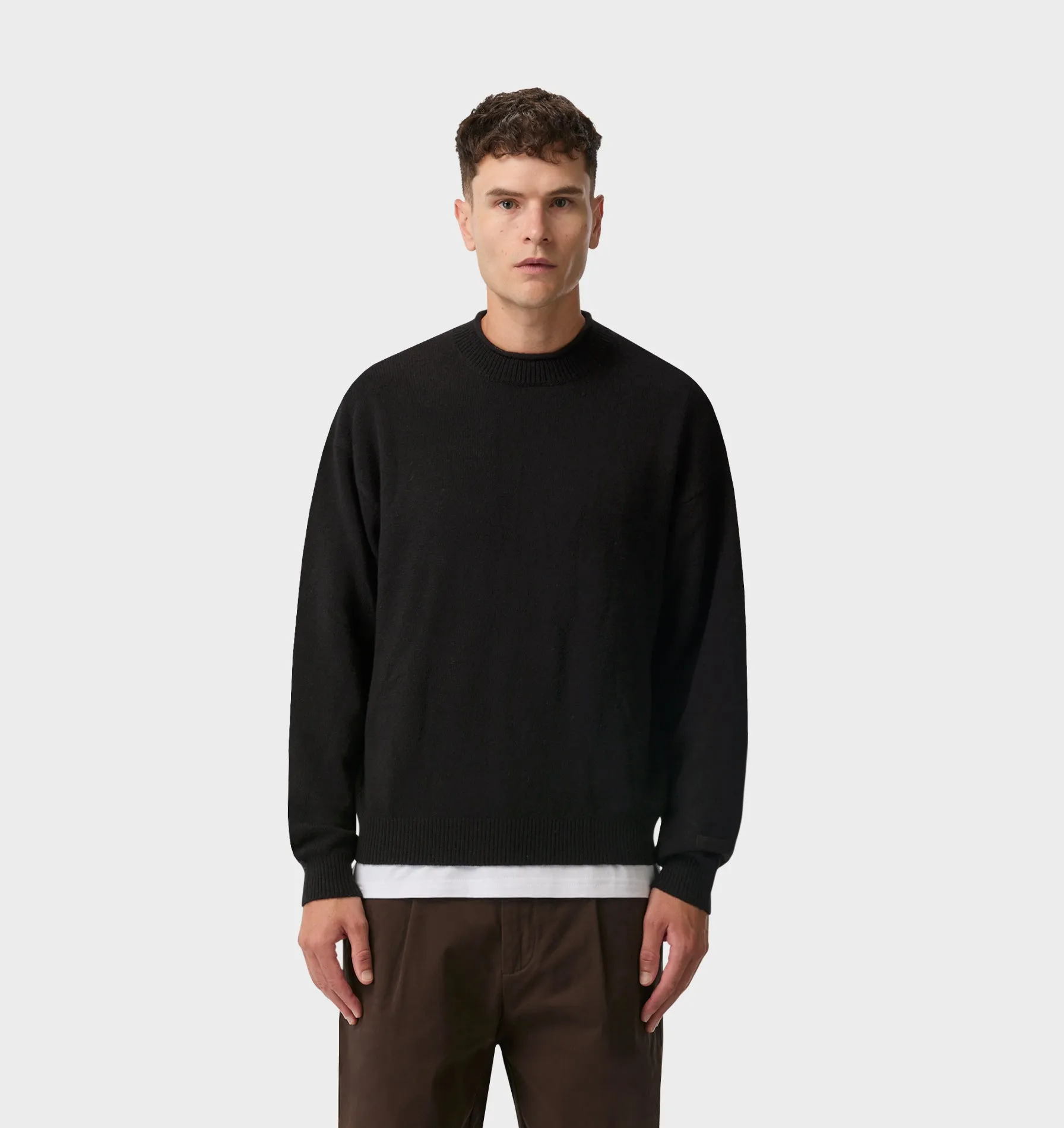 Rolled Neck Knit Sweater - Black sold by I Love Ugly