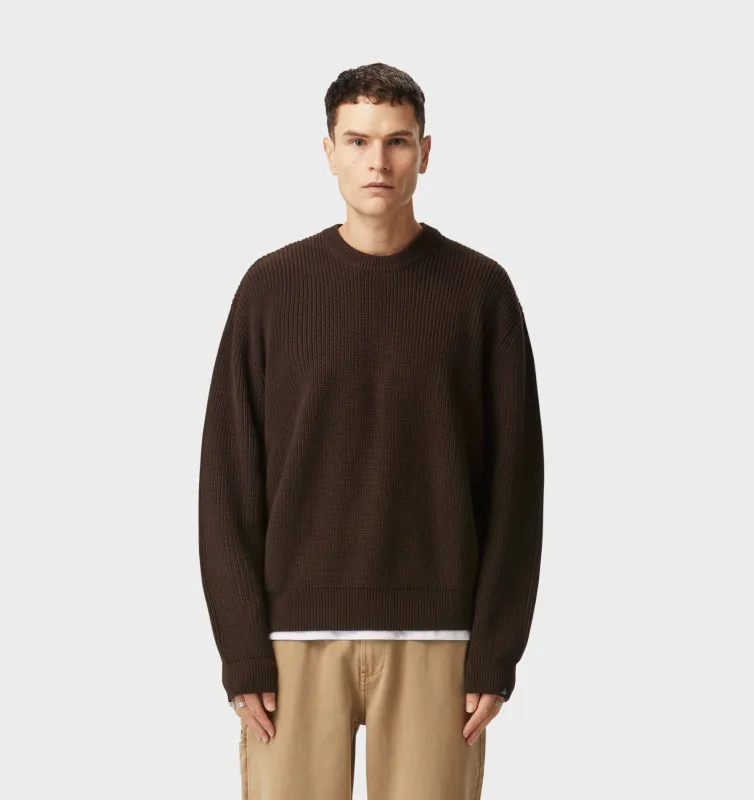 Cropped Knit Sweater - Espresso made by I Love Ugly