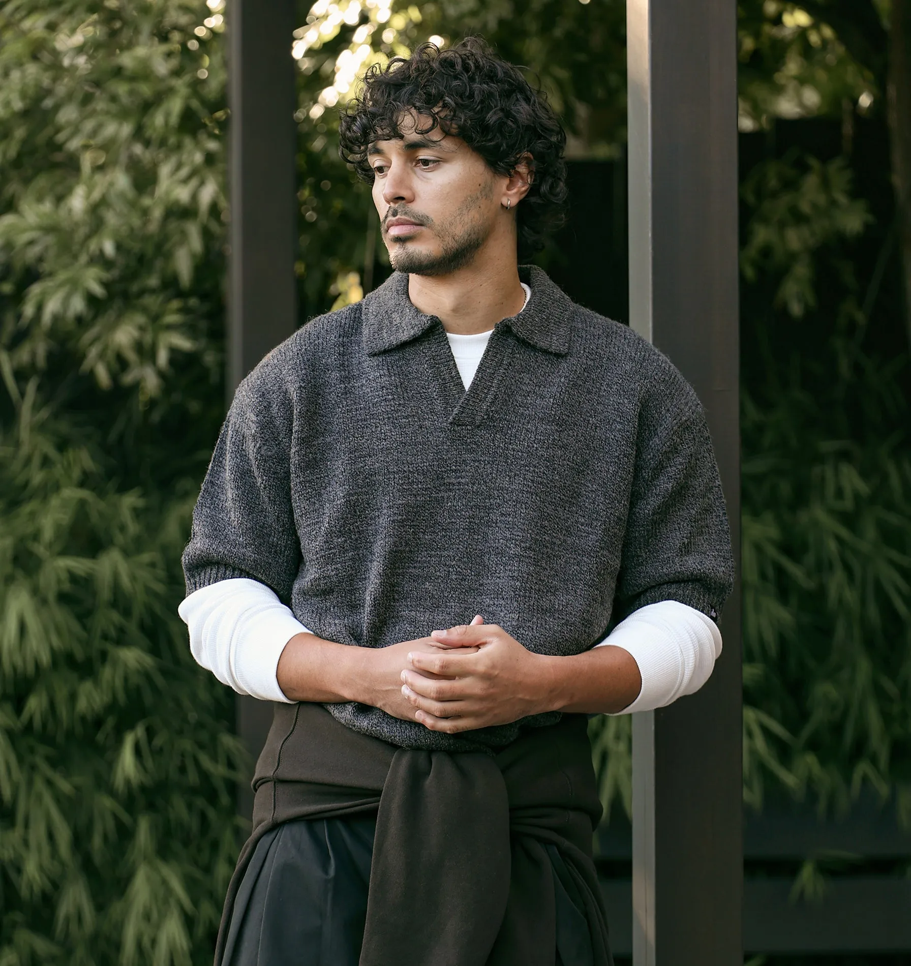 Box Knit Polo - Charcoal sold by I Love Ugly product image thumbnail 2