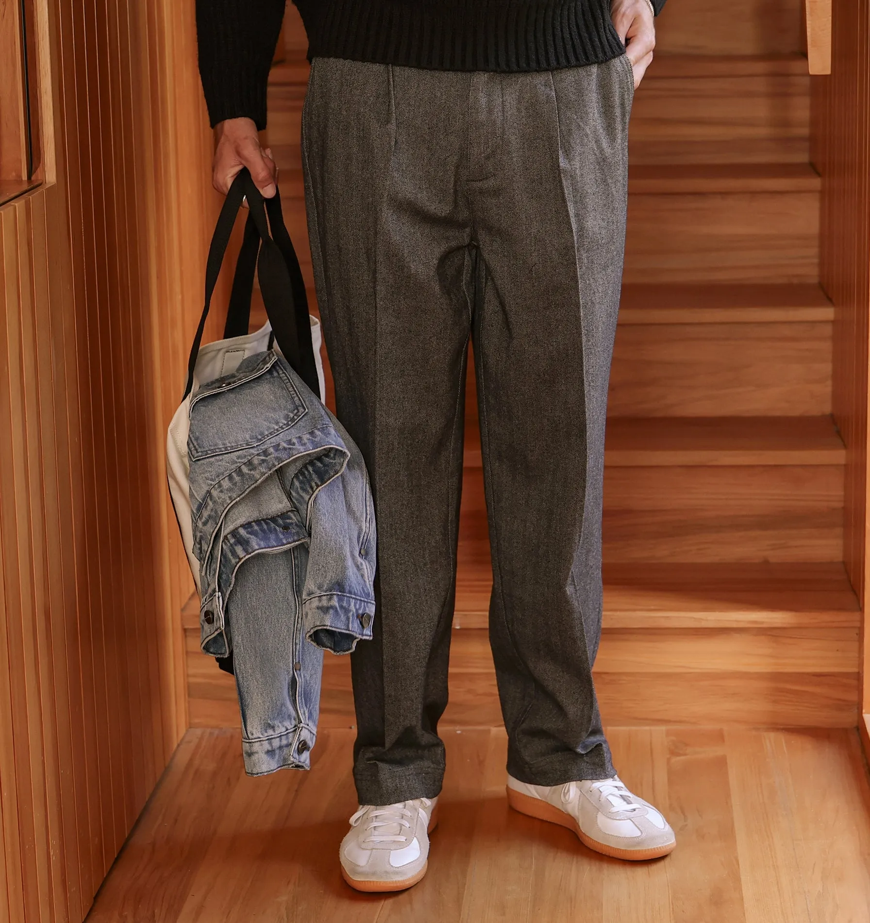 Winston Pant - Grey Herringbone sold by I Love Ugly product image thumbnail 2