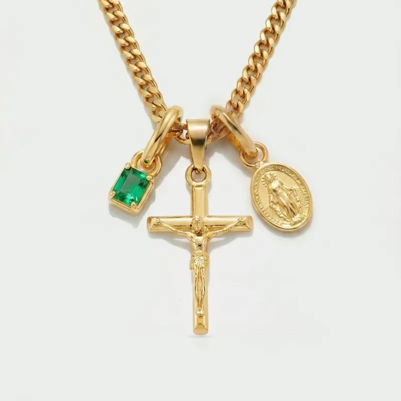 Build Your Own Pendant (Gold) | Emerald Stone sold by Craftd London