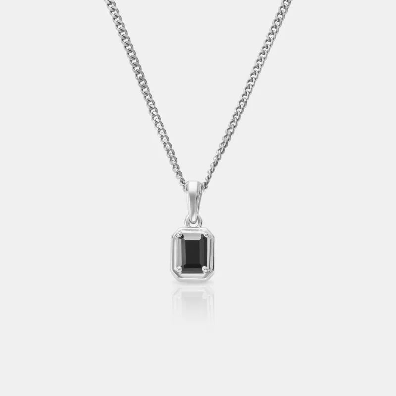 Onyx Stone Rectangle (Silver) made by Craftd London