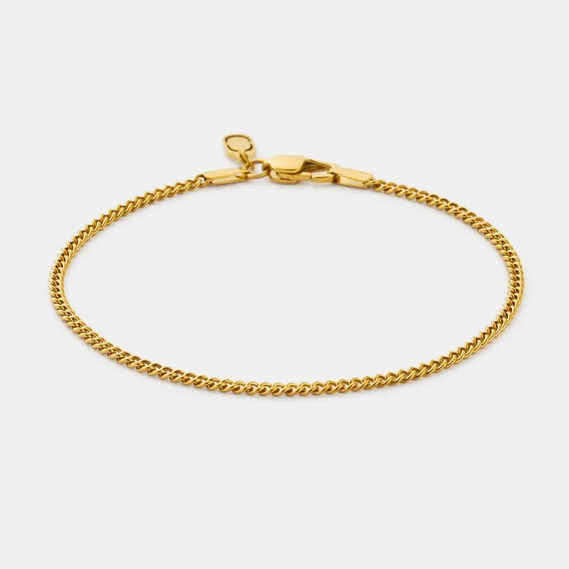 Cuban Bracelet (Gold) 2mm sold by Craftd London