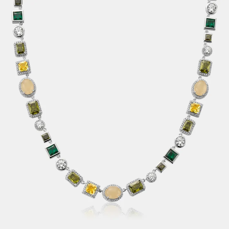 Emerald Gemstone Necklace (Silver) sold by Craftd London