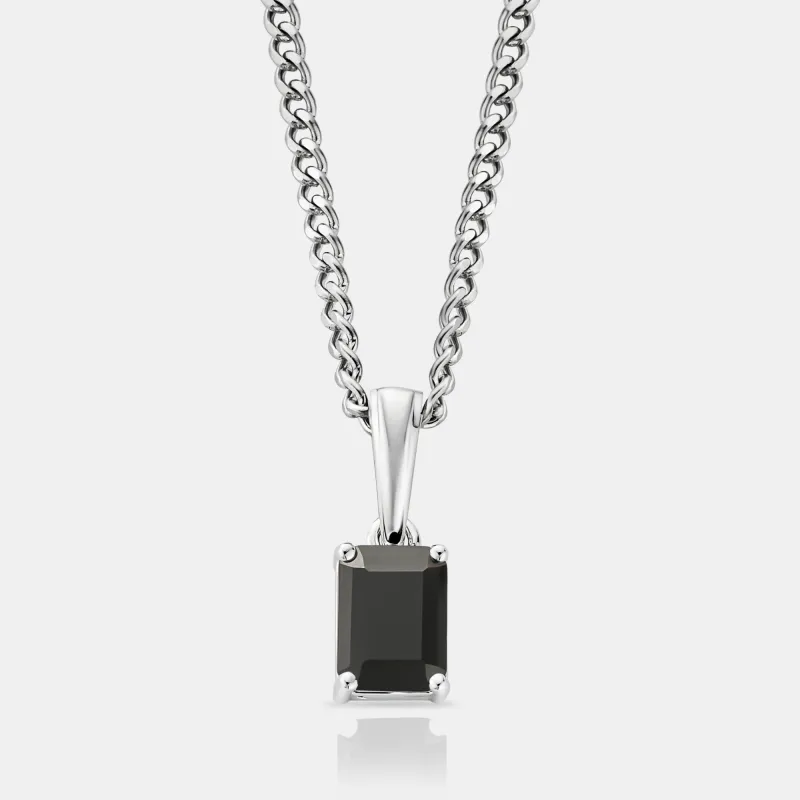 Onyx Stone Pendant (Silver) made by Craftd London