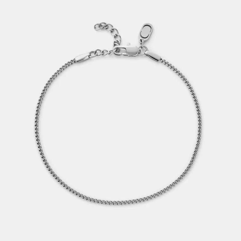 Curb Bracelet (Silver) 2mm sold by Craftd London