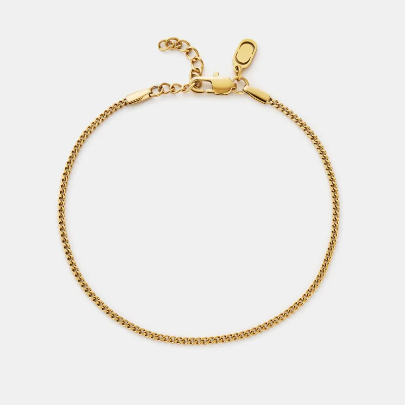 Adjustable Curb Bracelet (Gold) sold by Craftd London