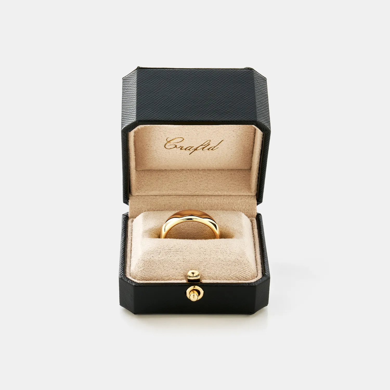 Rounded Ring (Gold) 7mm | 18ct Gold Tungsten sold by Craftd London product image thumbnail 3