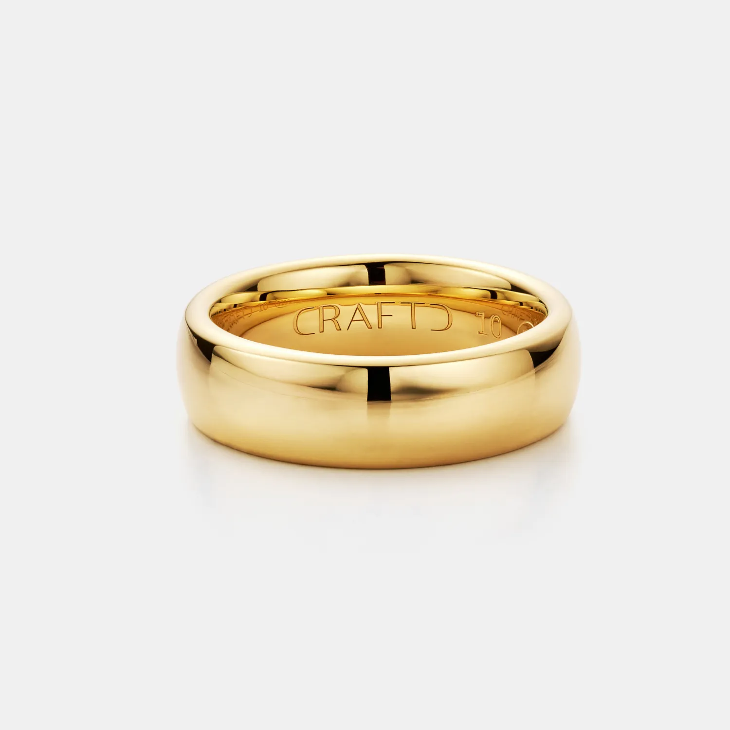 Rounded Ring (Gold) 7mm | 18ct Gold Tungsten sold by Craftd London product image thumbnail 2
