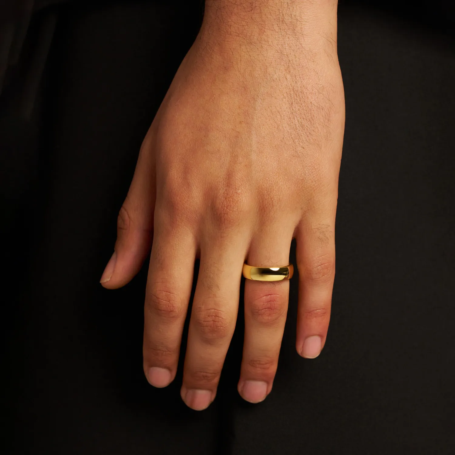 Rounded Ring (Gold) 7mm | 18ct Gold Tungsten sold by Craftd London product image thumbnail 4