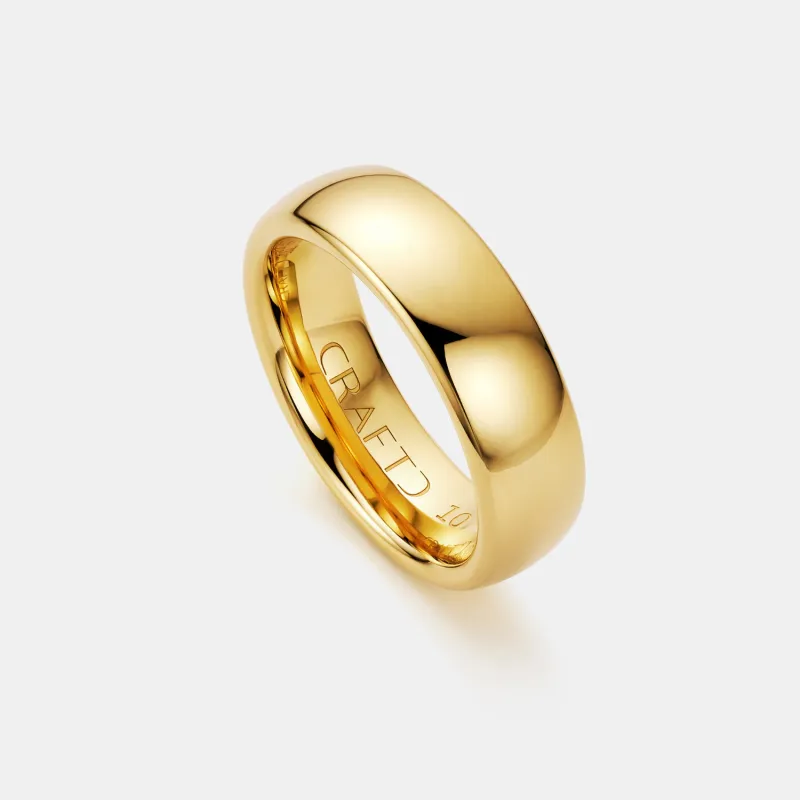 Rounded Ring (Gold) 7mm | 18ct Gold Tungsten sold by Craftd London
