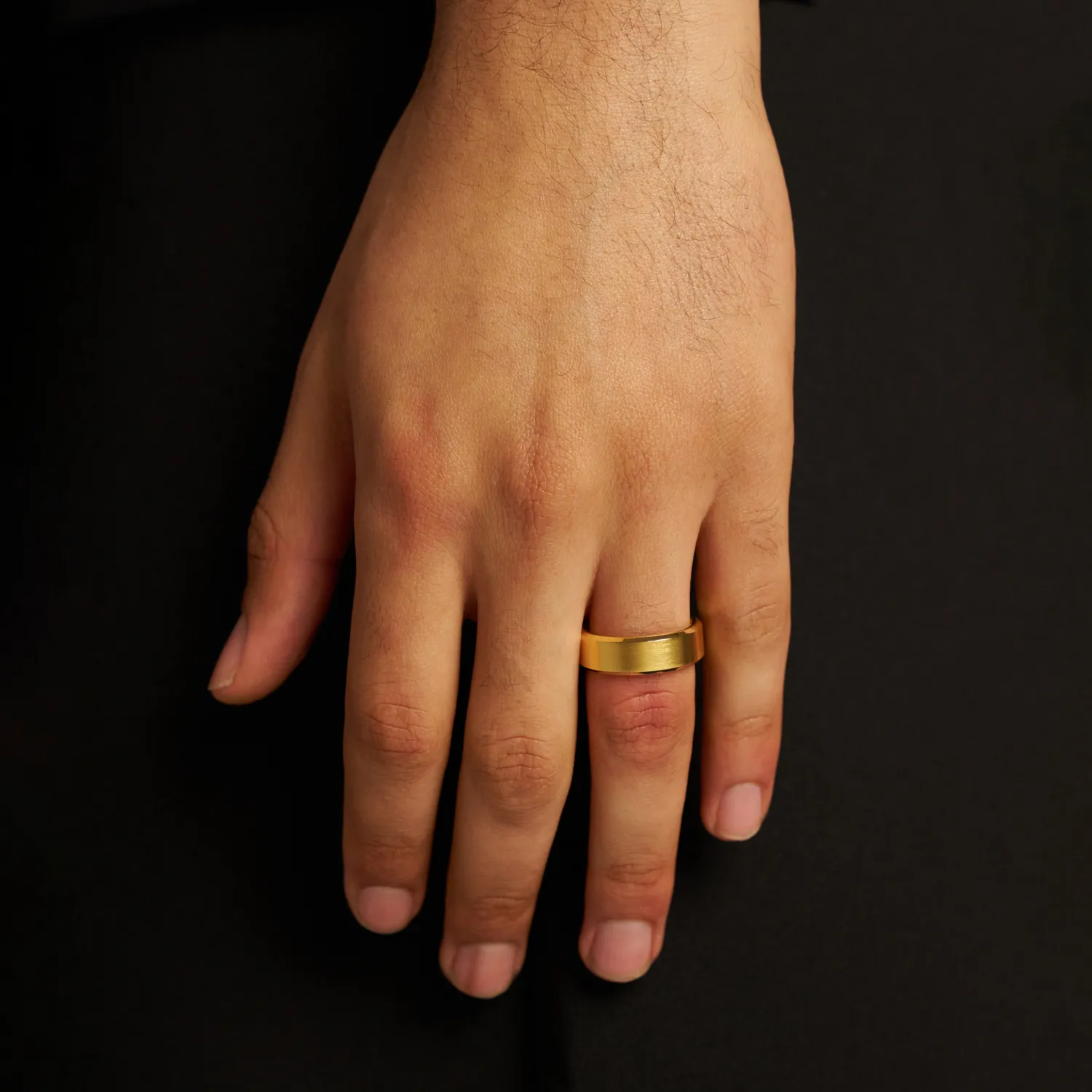 Bevelled Ring (Gold) 8mm | 18ct Gold Tungsten sold by Craftd London product image thumbnail 5
