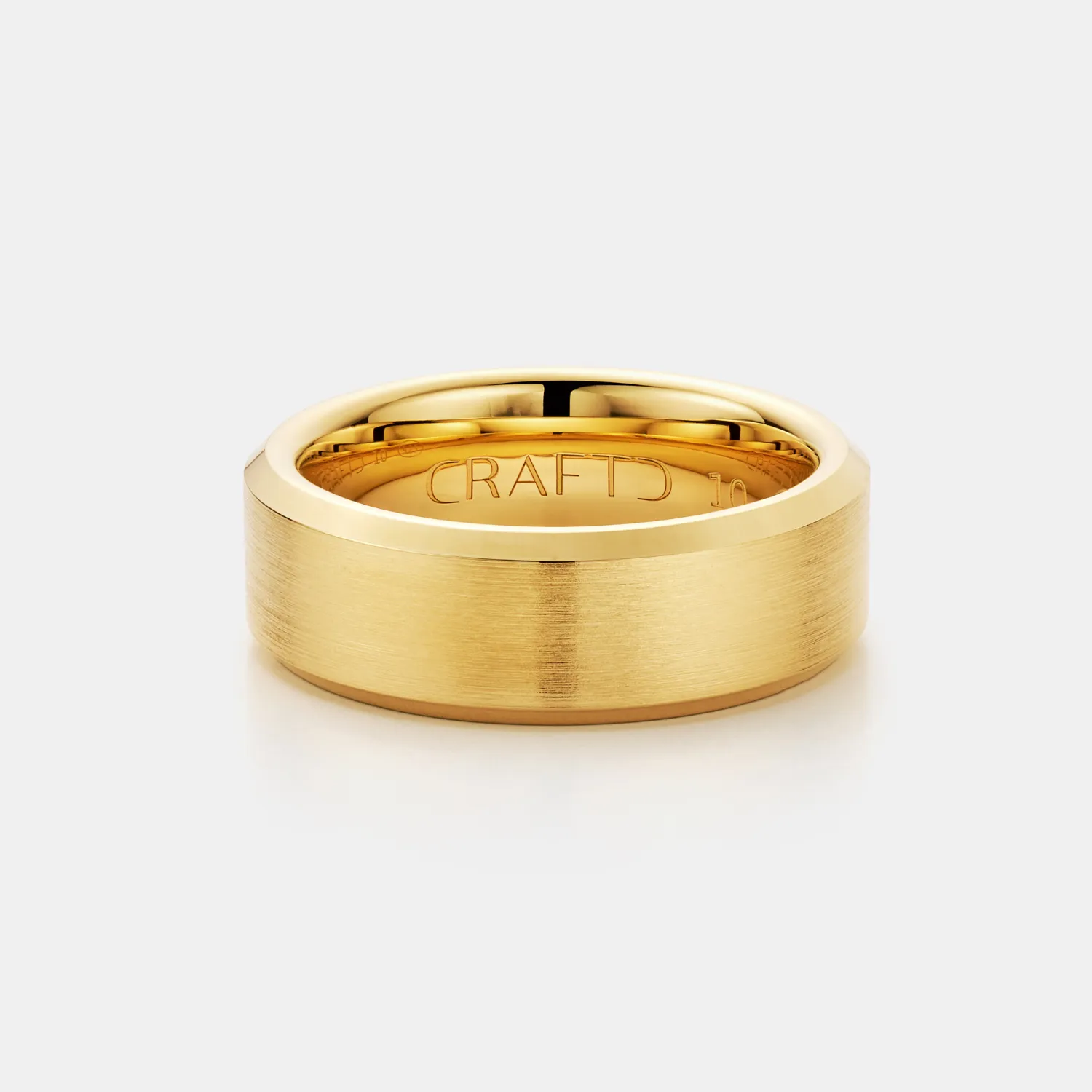 Bevelled Ring (Gold) 8mm | 18ct Gold Tungsten sold by Craftd London product image thumbnail 2