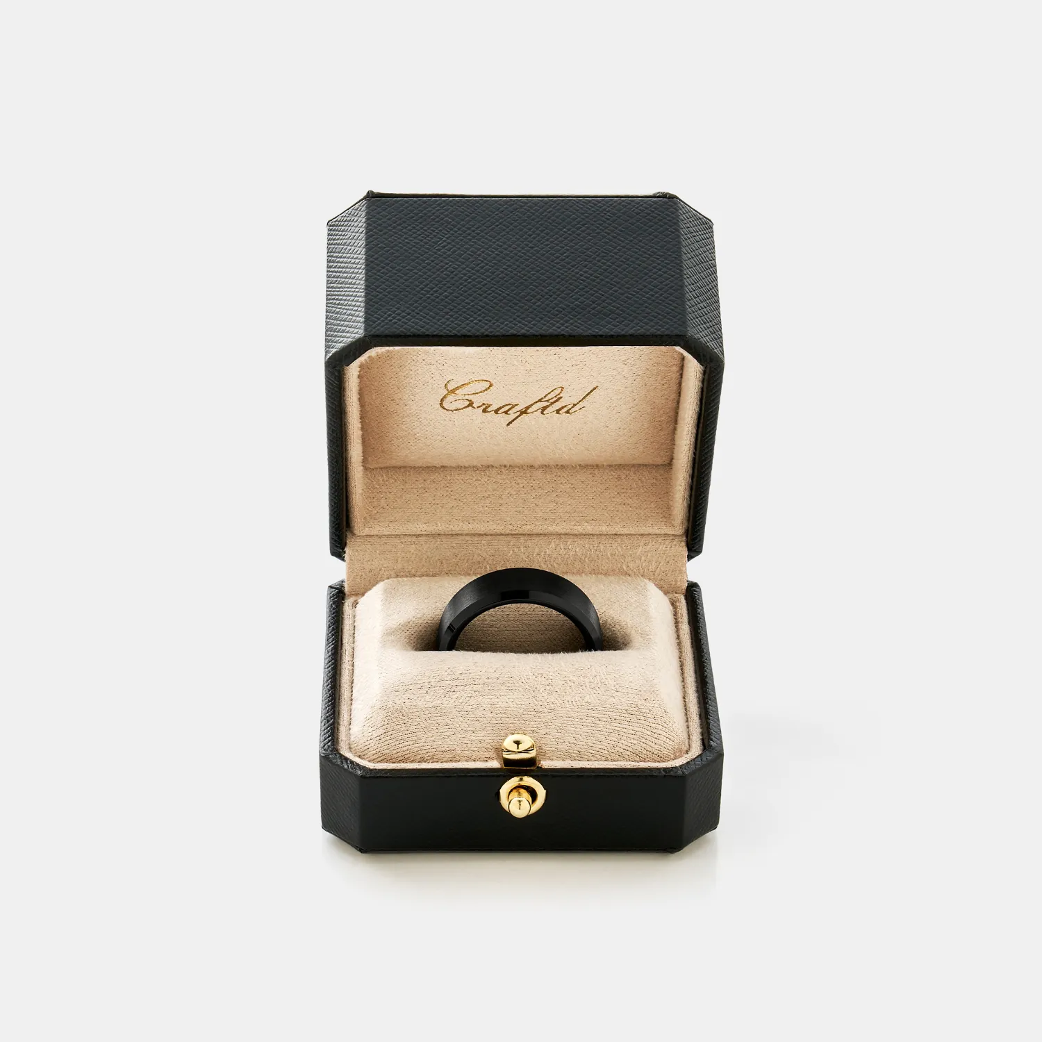 Bevelled Ring (Black) 8mm | Tungsten sold by Craftd London product image thumbnail 3