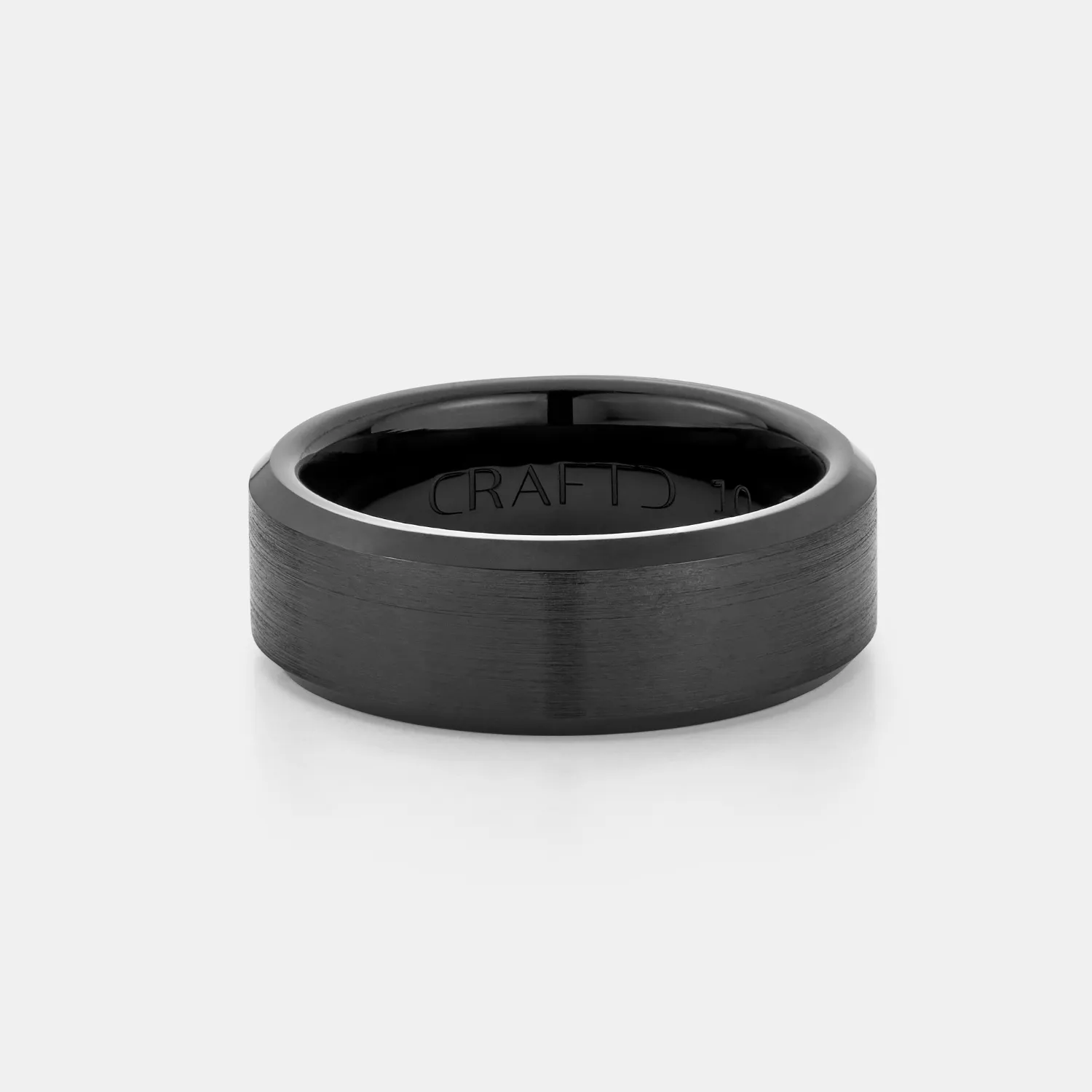 Bevelled Ring (Black) 8mm | Tungsten sold by Craftd London product image thumbnail 2