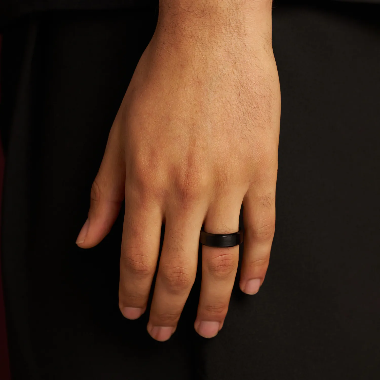 Bevelled Ring (Black) 8mm | Tungsten sold by Craftd London product image thumbnail 5