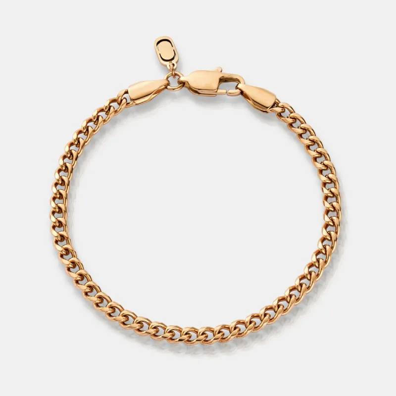 Cuban Bracelet (Rose Gold) 4mm sold by Craftd London