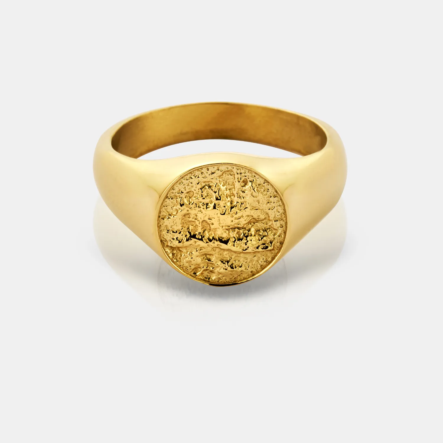 Hammered Signet Ring (Gold) sold by Craftd London product image thumbnail 2