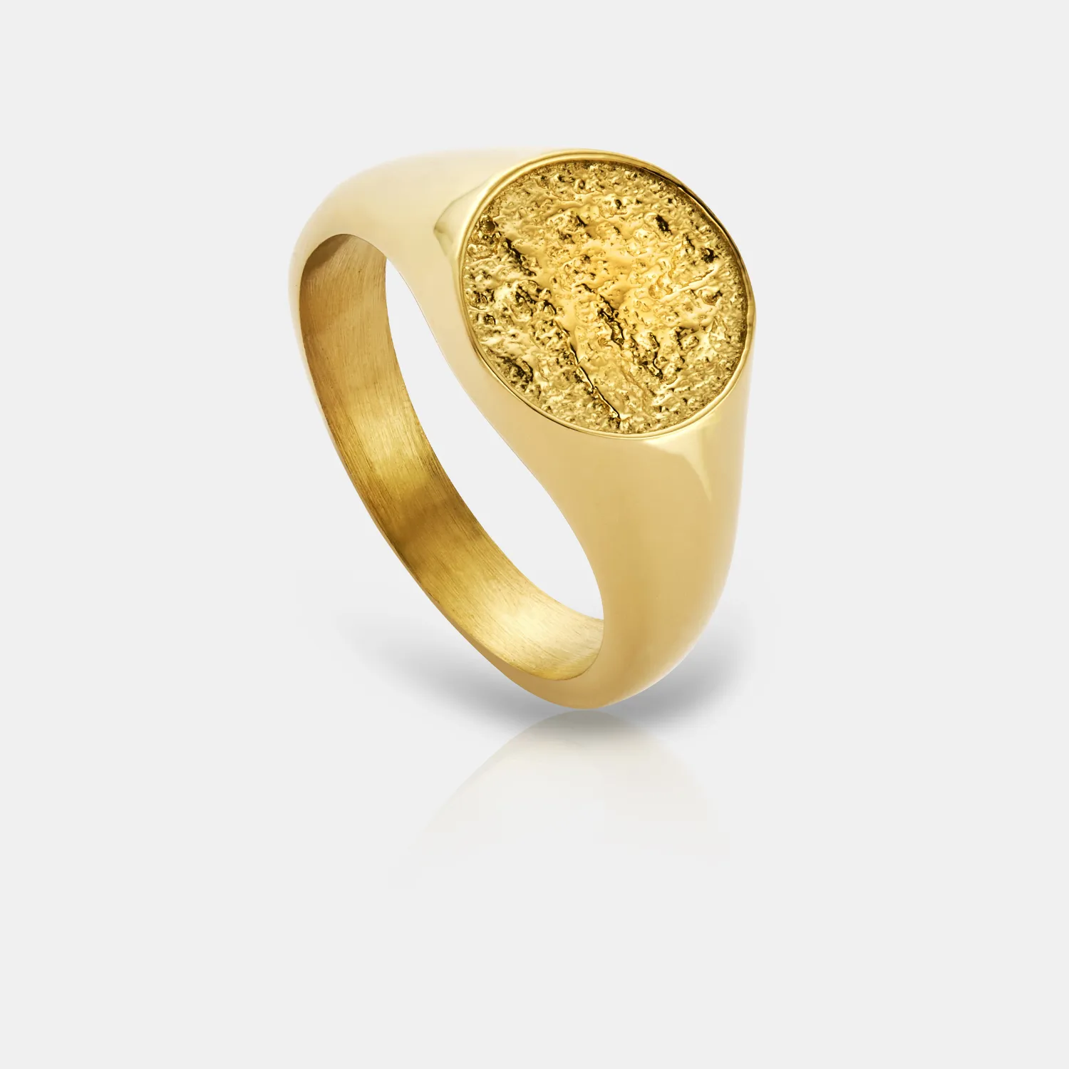 Hammered Signet Ring (Gold) sold by Craftd London