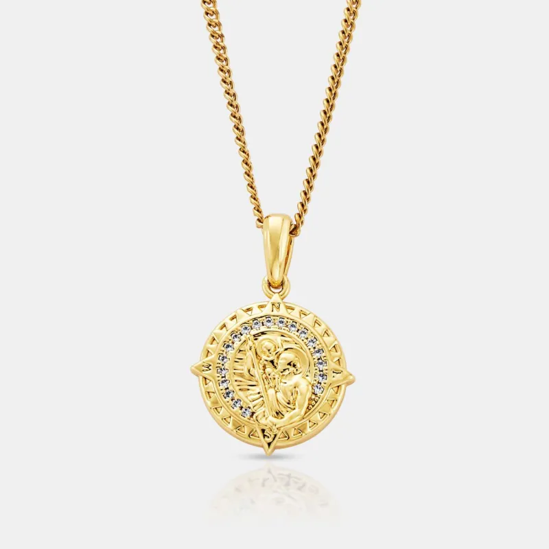 Iced St Christopher (Gold) made by Craftd London